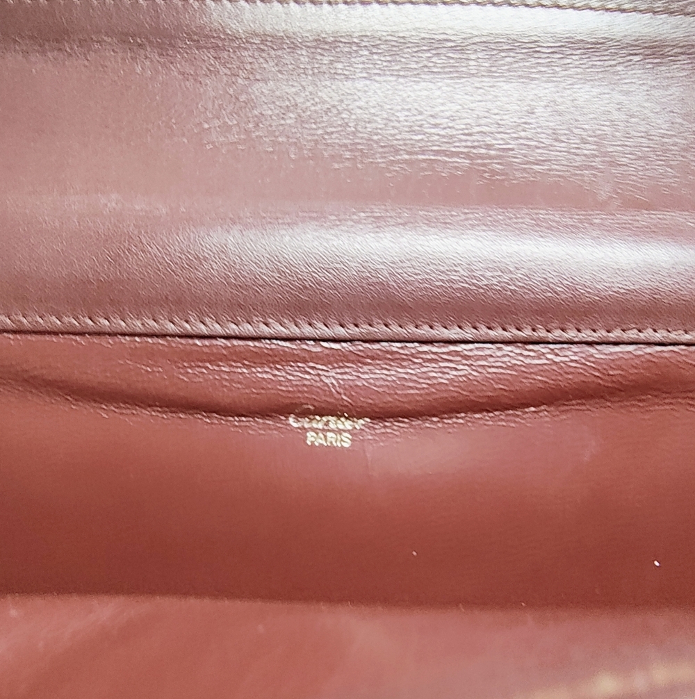 Cartier Authentic Burgundy Leather Clutch Wristlet with Gold Accents - Picture 9 of 16